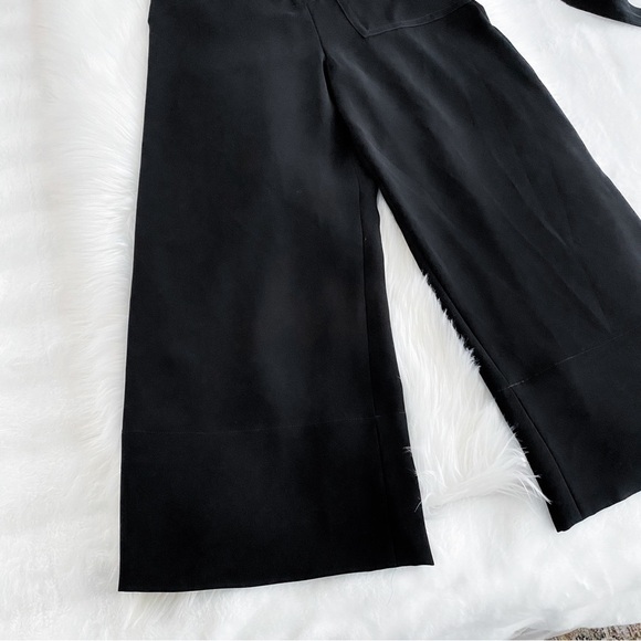 Yigal Azrouel Jumpsuit Front Zip Belted Black Sleeves Wide Leg Women’s 3 - Picture 8 of 12